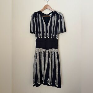 Moschino New Dancers Legs Dress Black Cream Size 6